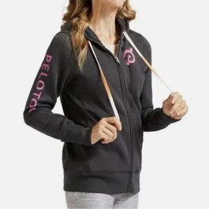 Peloton Women's Gray Hoodie with Pink Highlights